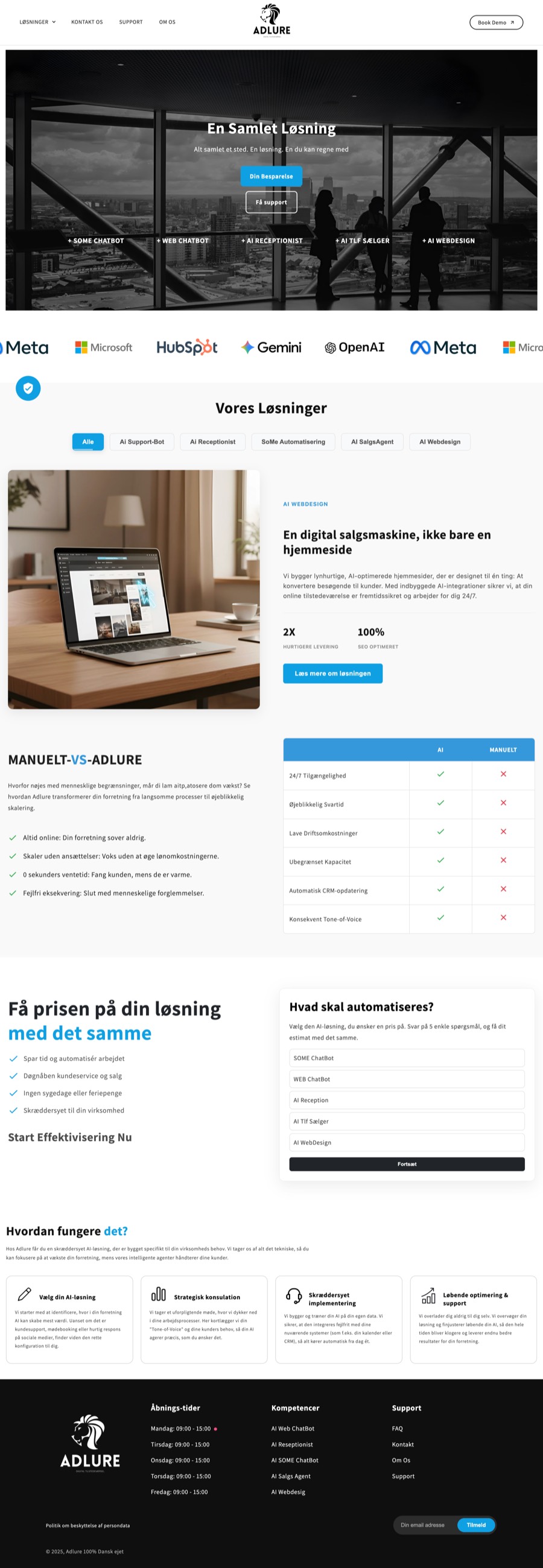 The website after the redesign, desktop